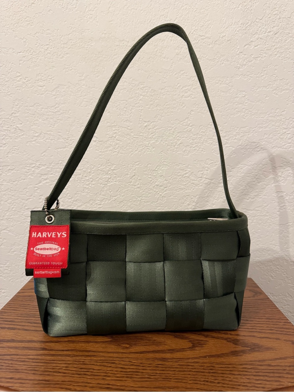 Harveys Army Green Woven Shoulder Bag